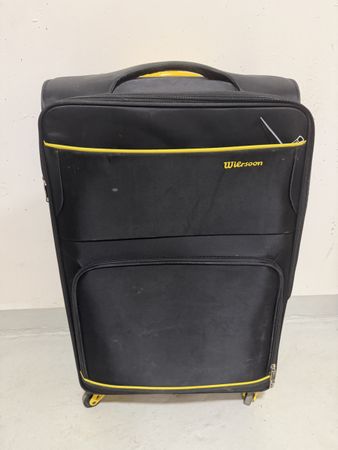 Grande valise Wilson à roulettes 76 cm – noire et jaune