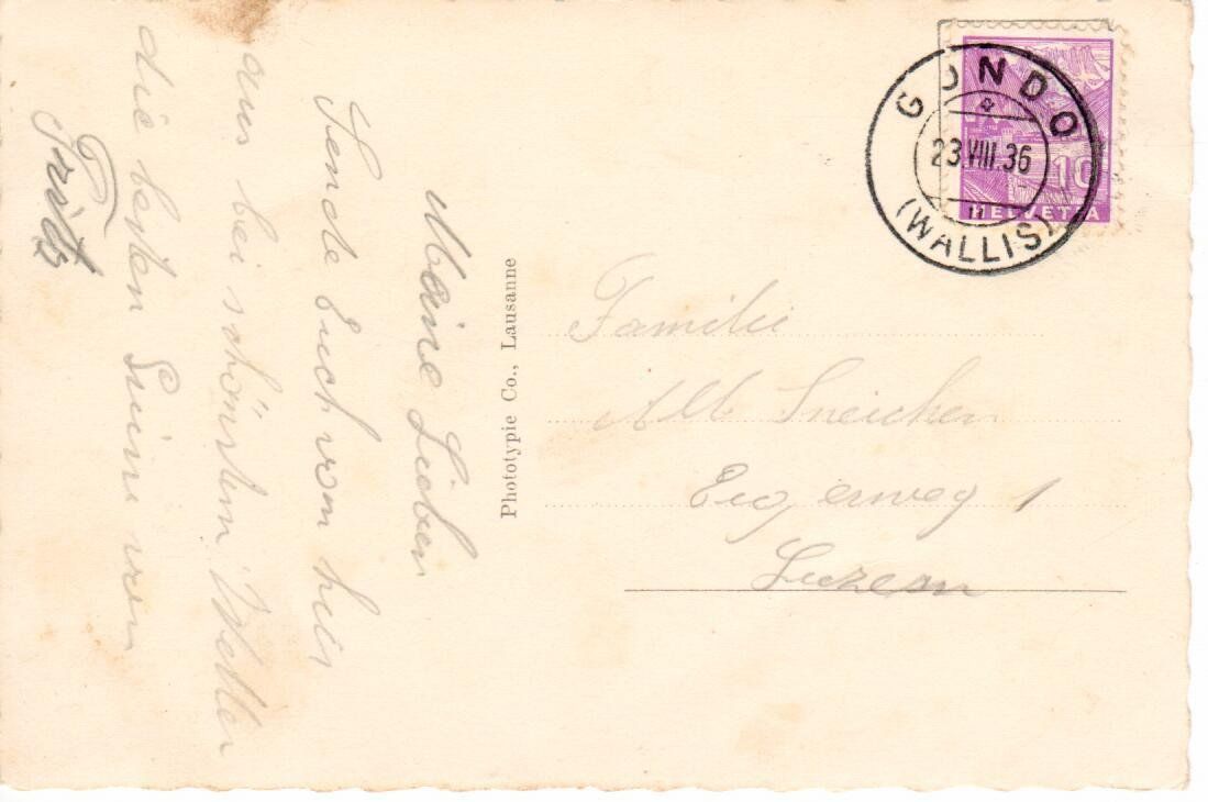 Cartes postales: Gondo 1936 – D'occasion à Wolhusen par Curver9 1