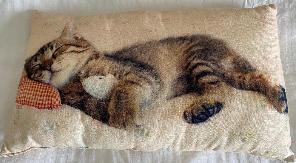 Katzen Kissen & Decken Set – Halber Donut, Ultraweich, Flauschig, Maschinenwaschbar, Weiß