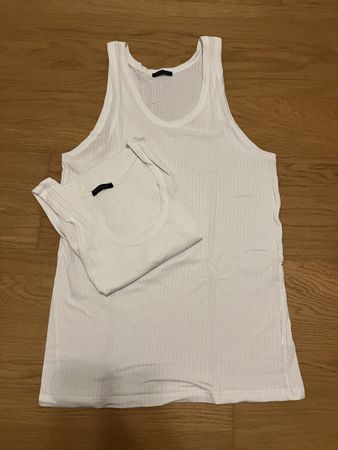 Schiesser Unterhemden weiss Rippstrick Grösse L Set