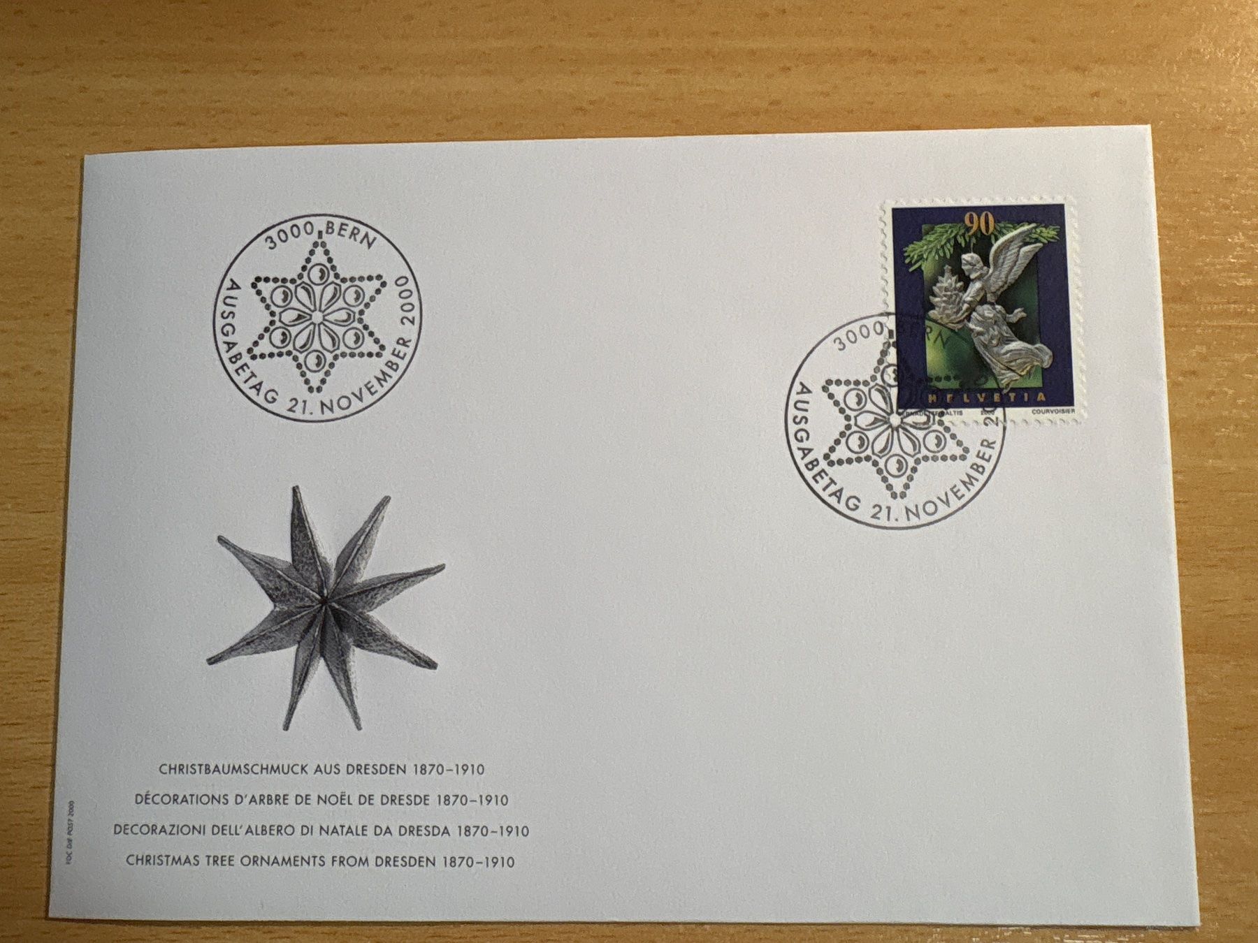 Tutti i francobolli: Winterliche Weihnachtskarte mit Briefmarke, 2000, Bern. – Usato da Ibach venduto da lisch3