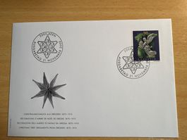 Winterliche Weihnachtskarte mit Briefmarke, 2000, Bern.