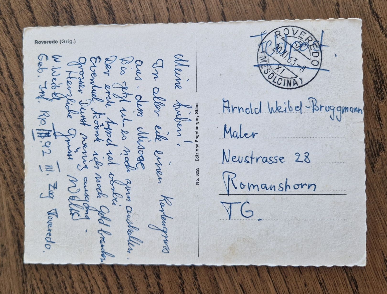 Cartoline postali: Roveredo, RS Feldpost 1963 – Usato da Ebikon venduto da Donar50 1