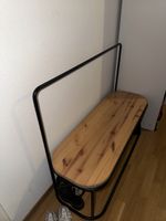 Banc à chaussures– bois et métal noir