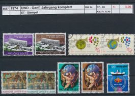 1974 UNO - Genf, Jahrgang komplett, ET - Stempel