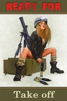 Blechschild-MILITARY PIN UP-READY FOR TA