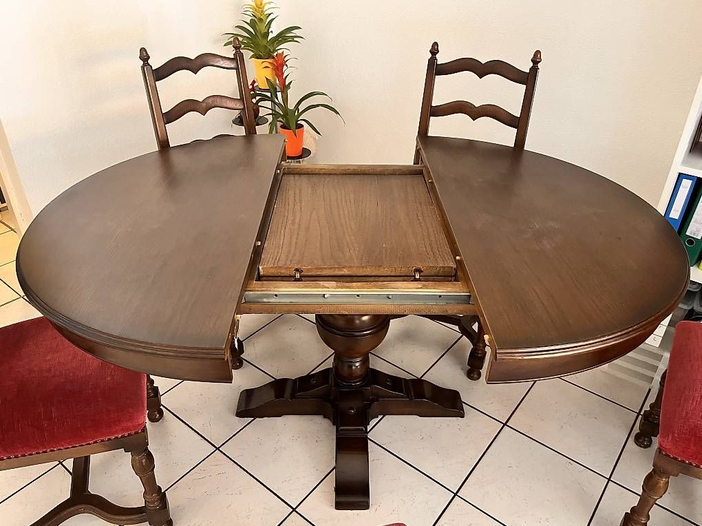 Tische: Table en chêne massif + 6 chaises – Gebraucht aus Bassecourt von Calevi 1