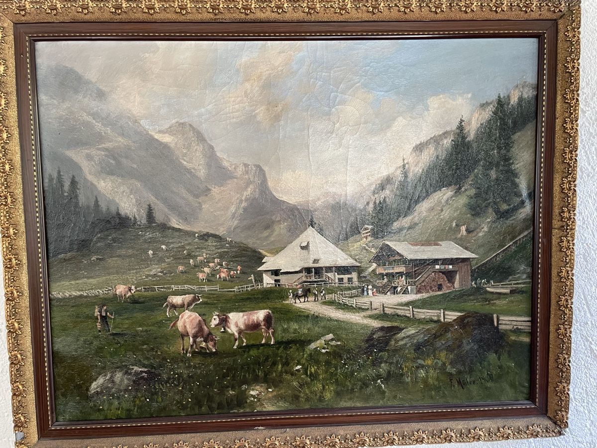 Gemälde: Bild Almlandschaft F.Müller 1905 – Gebraucht aus Hermetschwil-Staff von Naeppi99