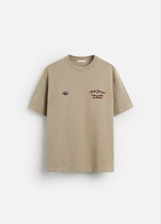 Zara T-Shirt, Khaki, Grösse S