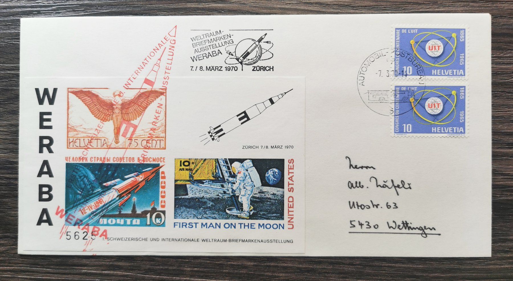 Tutti i francobolli: TR65 Enveloppe + Timbre Suisse 1970 – Usato da Cousset venduto da Patrick_Collections