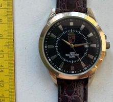 Royal Spencer Quarzuhr schwarz braun Lederarmband, Herrenuhr