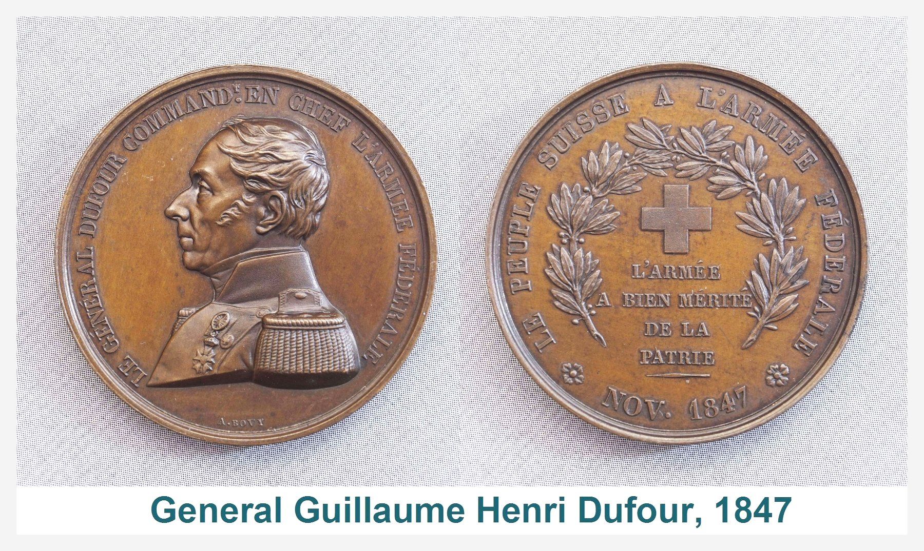Medaglie: General Guillaume Henri Dufour 1847 – Usato da Flamatt venduto da samowarow