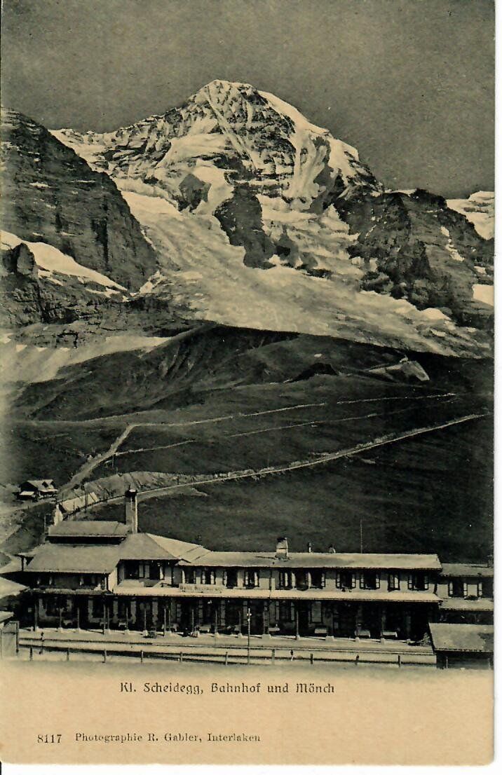 Cartoline postali: kleine Scheidegg Bahnhof und Mönch – Usato da Hochdorf venduto da Ziegel-16