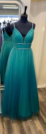Abendkleid Tuerkis Grösse 36NEU mit Schmucksteinen