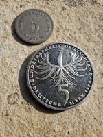 Silber 5 Mark 1978  und 5 Pfennig 1874