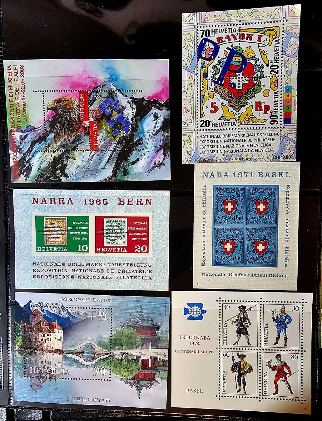 Alle Briefmarken: SCHWEIZ 6 Blocks ** – Neu (gemäss Beschreibung) aus Les Valettes von Nuba1
