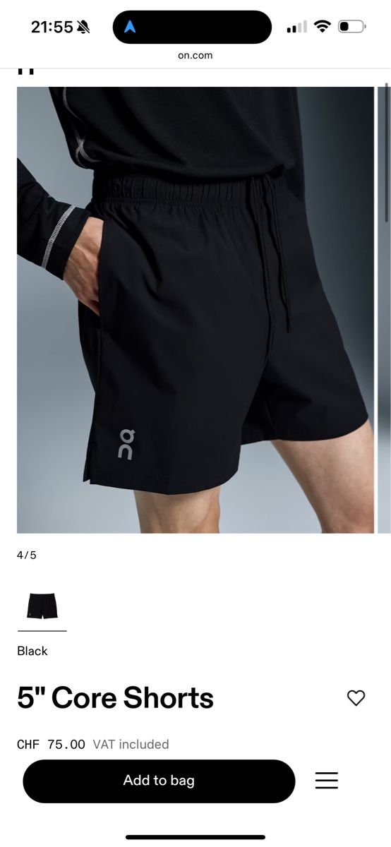 Pantaloni: On - 5" Core Shorts – Nuovo e nell'imballaggio originale da Richterswil venduto da Botondsz 5