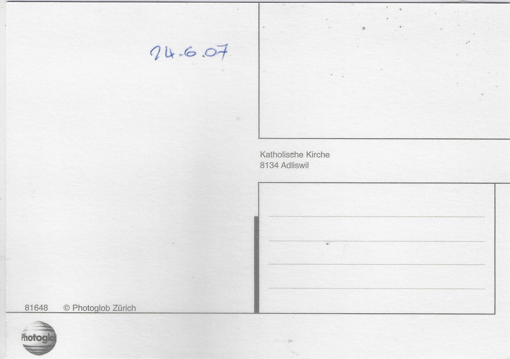 Cartoline postali: Inneres der Katholische Kirche - Adliswil – Usato da Ettingen venduto da Kartenplanet 1
