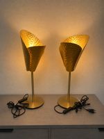 2x IKEA SKAFTET Tischlampen Gold – Set, sehr guter Zustand
