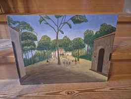 Originales Ölgemälde "J. Le Goff" auf Holzplatte, Rarität