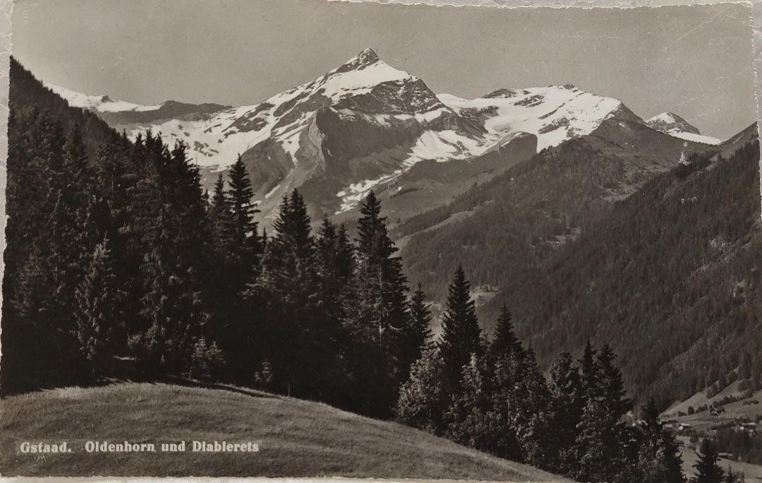 Cartoline postali: GSTAAD  -  Oldenhorn & Diablerets - 1961 – Usato da Delémont venduto da Domdom1