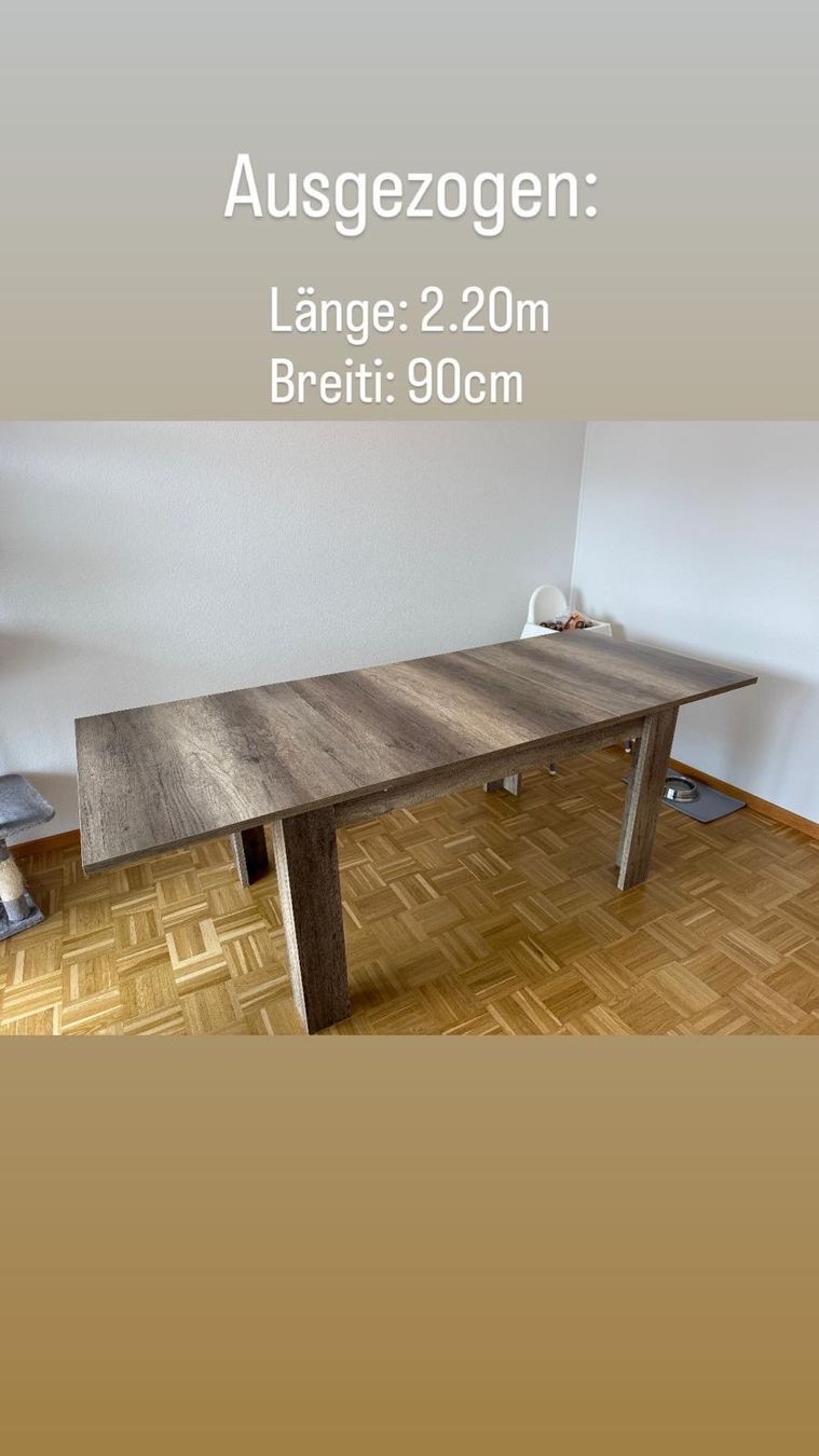Set di tavolo e panche: Esstisch ausziehbar + Stühle – Usato da Bronschhofen venduto da evan.mastrangelo