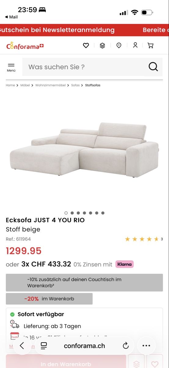 Divani: Neu- Ecksofa JUST 4 YOU RIO mit elektrischer Relaxfunktion – Nuovo (secondo la descrizione) da Bern venduto da MuFanny 1