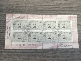 Briefmarken-Bogen Paul Karrer Nobelpreis 1937 Schweiz