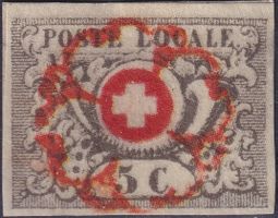 1850, WAADT 5, billige Kopie auf Briefstück +signiert KIMMEL