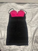 Minikleid Partykleid Schwarz Pink Gr S Neu