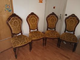 4 Antike Umbertino Stühle um Ende 1800