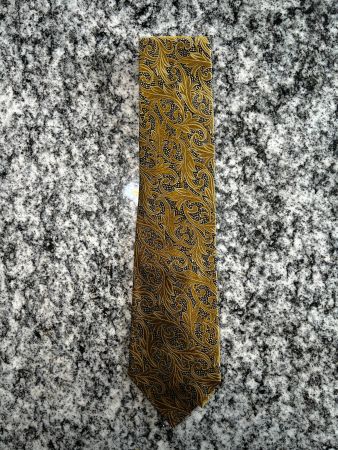 Kenzo Paris Seidenkrawatte Ornamente, gold-schwarz edel