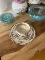 Limoges GDA Porzellan Teeset mit Teller handbemalt um 1900