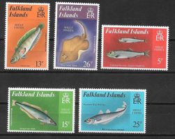 Falklandinseln Serie 336 - 340 Fische ** 7.12.1981
