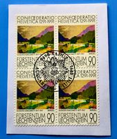 Briefmarken aus Liechtenstein 4 er Block mit Papier 