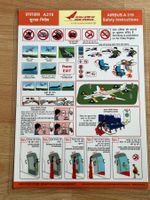 Air India Safety card Airbus A319