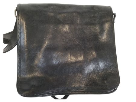 LEDER Umhängetasche Schwarz Echtleder Made in Italy