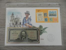Banknoten Brief 1985 - Cuba 1 Peso 1962