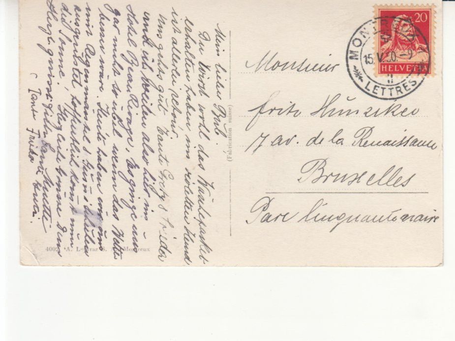 Cartoline postali: Montreux 1930 – Usato da Bürglen TG venduto da StampGraf 1