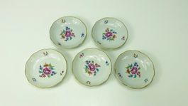 HEREND handbemalte Schale mit Goldrand – 5er-Set Porzellan