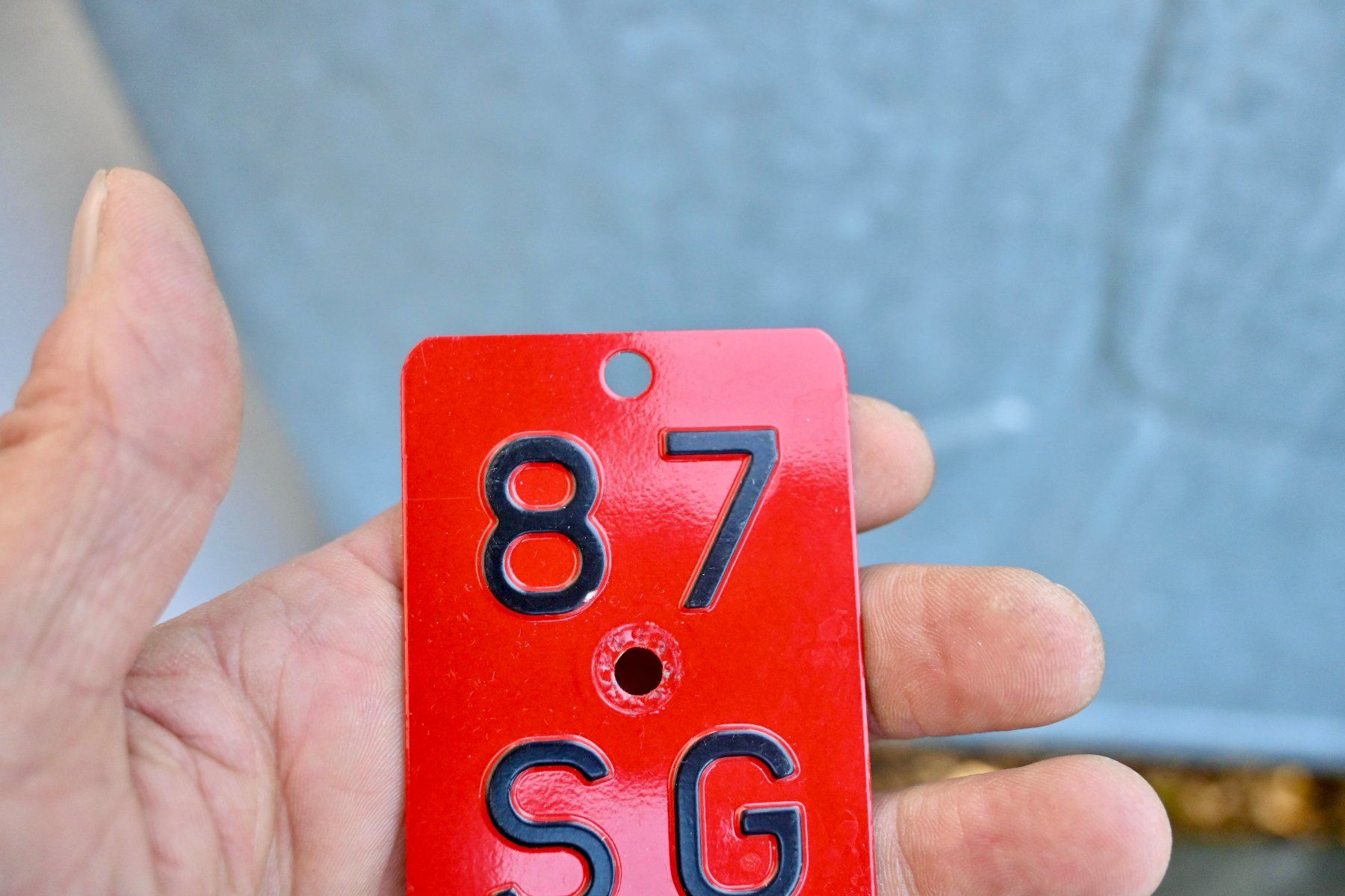 Schilder: Velonummer SG von 1987 - ST. Gallen - AR 87 – Gebraucht aus Pfaffhausen von mono_rec 3