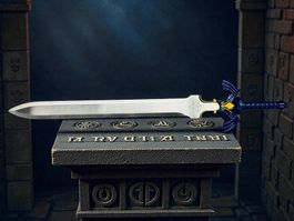 ZELDA XXL SCHWERT aus Stahl 98cm BLAU