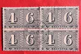 Centenadium 1943 - 4-er Block mit Stempel 1943