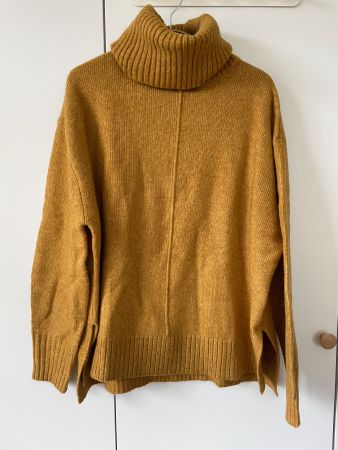 H&M Rollkragenpullover Senfgelb/Ocker – Gr. S (Oversized)