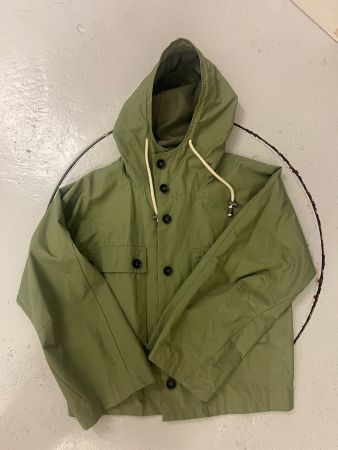 Zara Basic Jacke mit Kapuze oliv grün
