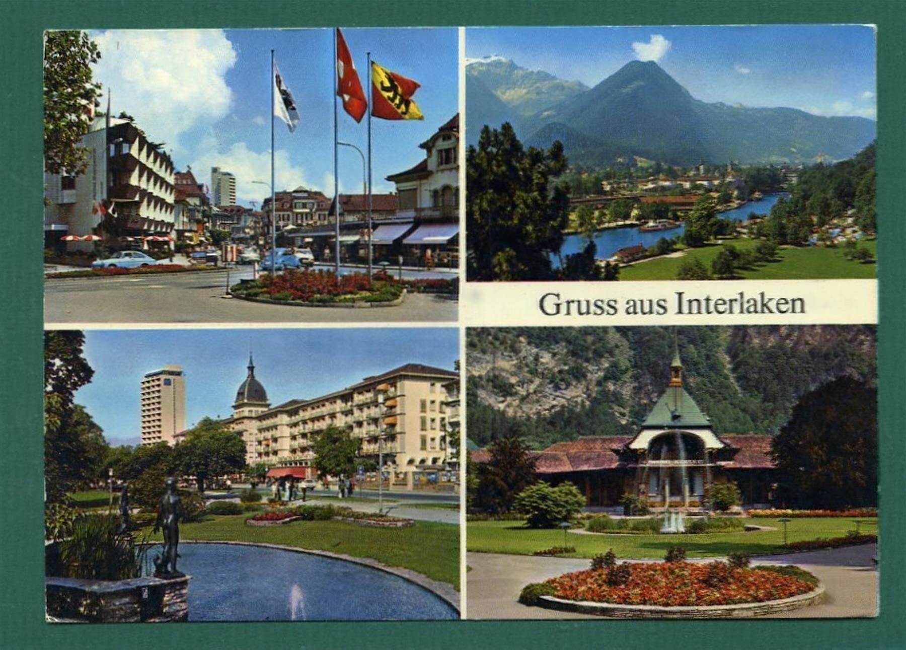 Cartoline postali: Gruss aus Interlaken, 1973, gelaufen, Grossformat – Usato da Sargans venduto da Hausi1951