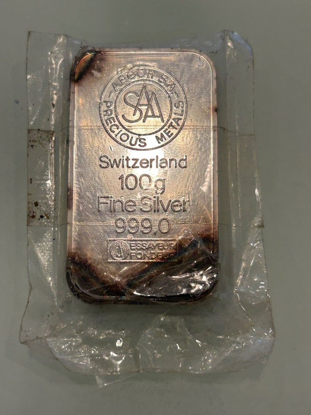 Metalli preziosi: 100  gramm silber barren – Usato da herisau venduto da hb_gold