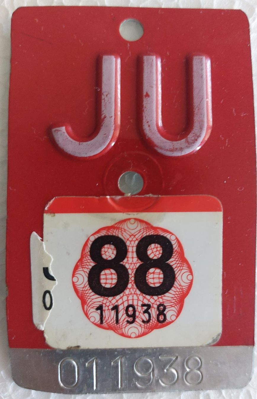 Schilder: PLAQUE de vélo JU - 11938 – Gebraucht aus Delémont von Domdom1