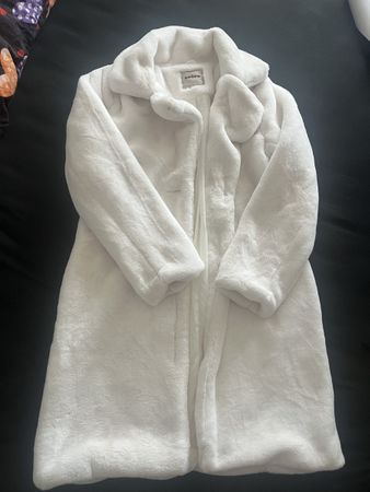 Mantel Zebra weiss flauschig