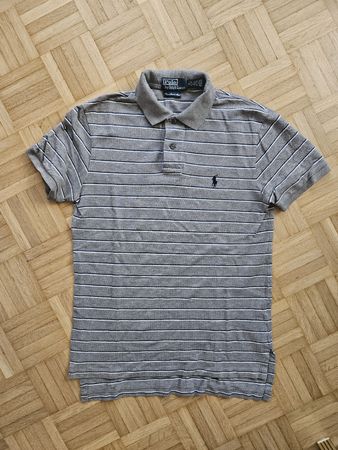Polo Ralph Lauren Poloshirt in Grau gestreift Gr S Baumwolle